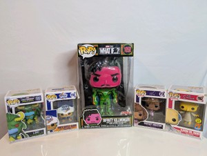 Funko POP Lot Marvel What If..., Simpsons, Whitney Houston, White Castle, Loki