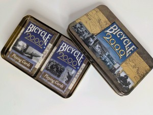 Bicycle Millennium 2000 Limited Edition collectible tin, contains two decks of playing cards