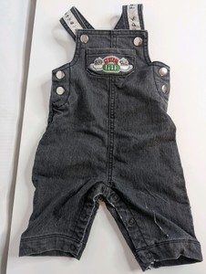 TV Show Friends Central Perk 3 Month Baby Outfit Black Overalls