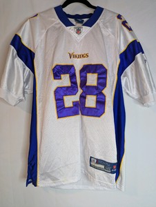 White Reebok Minnesota Vikings Peterson football jersey, 50