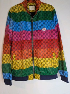Multicolor GG Jersey Jacket, Size 2XL