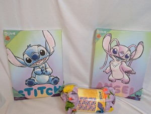 Disney Stitch & Angel Canvas Wall Art and Blanket Set