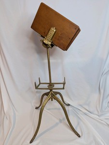 Victorian-era George J. Flanagan dictionarybible standadjustable cast iron,oak panels