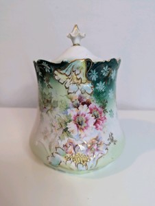Vintage RS Germany hand-painted jam pot