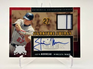 2005 Fleer National Pastime Justin Morneau Autograph Card Serial #d 1619 VERY LOW NUMBER AND RARE