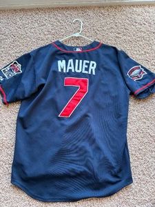 Joe Mauer Twins Jersey Majestic Brand, Size 52, Dark Navy Blue, Great Shape and Great for Twins Games