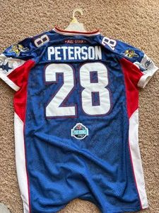 Adrian Peterson Pro Bowl Jersey for When the Pro Bowl Was Played in Hawaii, Mens Size 52, Red, White and Blue Color, Rare, Great Vikings collectible