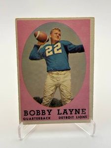 1958 Topps Bobby Layne, Vintage Football Card, Detriot Lions Legend