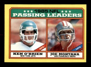 1985 Topps Joe Montana Passing Leaders Card