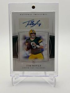 2019 National Treasures Tim Boyle Autograph Rookie Card Serial #d 9099 Green Bay Packers