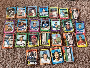1975 Topps Vintage Baseball Card Lot, Mostly Poor Condition