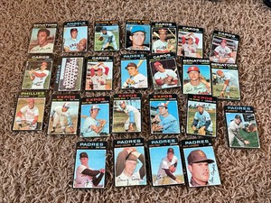 1971 Topps Vintage Baseball Card Lot, Mostly Poor Condition