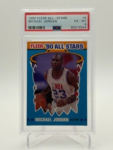 1990 Fleer All Stars Michael Jordan PSA Graded Card 6 EX-MT Chicago Bulls Legend and GOAT
