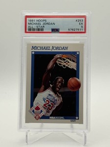 1991 Hoops Michael Jordan All Star Card PSA Graded 5 Excellent Condition, Chicago Bulls NBA Hall of Famer and Legend