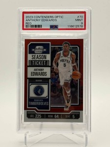 2023 Contenders Optic Anthony Edwards Red Version Parallel PSA Grade 9 Mint Condition, Minnesota Timberwolves