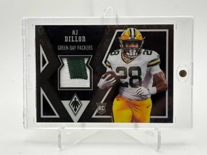 2020 Panini Phoenix Fabrics AJ Dillon Rookie Card Game Used Jersey Patch Low Serial #d 810 VERY RARE