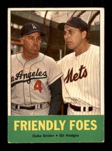 1962 Topps Friendly Foes Duke Snider and Gil Hodges