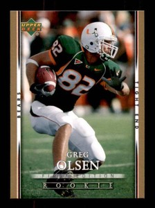 Upper Deck Greg Olsen Rookie Card Legendary Carolina Panthers Tight End