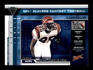 2001 Titanium Chad Johnson Ochocinco Fantasy Football Rookies Serial #d 2000