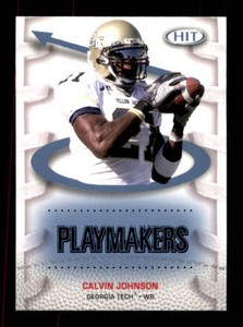2007 SAGE Hit - Playmakers Calvin Johnson #P61 Blue (RC) Rookie Card