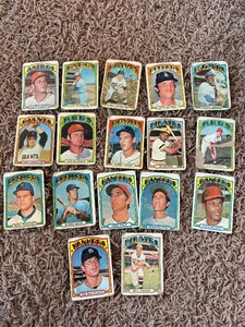 1972 Topps Vintage Baseball Card Lot, Lower Grade Cards, Creases