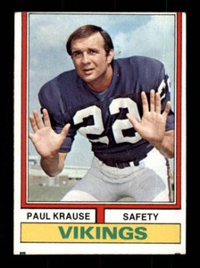 1974 Topps Paul Krause Minnesota Vikings Legend