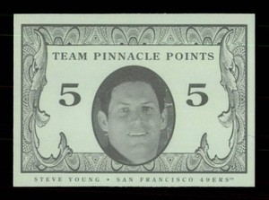 Team Pinnacle Points Steve Young Football Card Insert