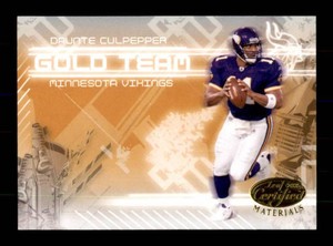 2005 Leaf Certified Materials Daunte Culpepper Gold Team Insert Card Serial #d 750