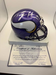 Percy Harvin Autographed Football Mini Helmet Minnesota Vikings, Comes With Certificate of Authenticity