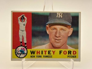 1960 Topps Whitey Ford Vintage Baseball Card New York Yankees Pitcher Legend Hall of Fame