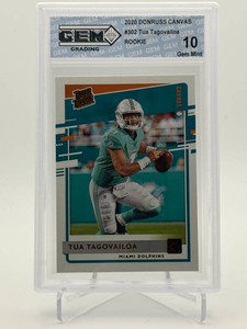 2020 Donrus Canvas #302 Tua Tagaovailoa Rookie Card Gem Grading Graded 10 Gem Mint