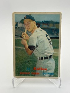 1957 Topps Al Kaline Vintage Baseball Card, Hall of Fame Detroit Tigers