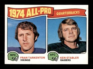 1975 Topps All-Pro Quarterbacks Fran Tarkenton and Ken Stabler