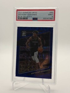 2021 Donruss Optic Anthony Edwards Blue Velocity Card PSA Graded Mint 9 Minnesota Timberwolves