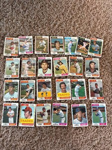 1974 Topps Baseball Card Lot, Vintage, Lower Grade Cards