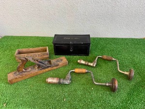 Fordson Toolbox, Wood Velvetta Box & Vintage Tools