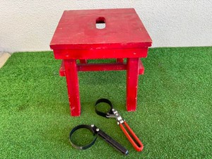 Small Wood Stool & Oil Filter Wrenches