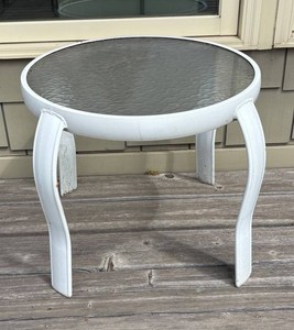 BY - Glass Top Patio Accent Table