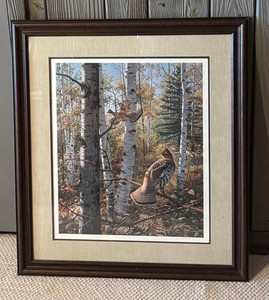 LLR - Vintage David Maass Wildlife Heritage Ruffed Grouse Signed Print 250500 Framed