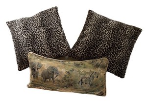 BR1 - Accent Pillow Trio Leopard Print & Wildlife Lumbar