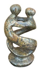 LR - Shona Serpentine Stone Sculpture Ukama Dancing Couple