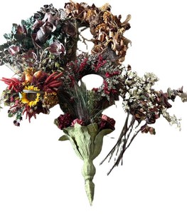 LR - Mixed Faux and Dried Floral Wreaths and Sprays