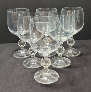K - Vintage Bohemia Claudia Crystal Stemware (Lot of 6)