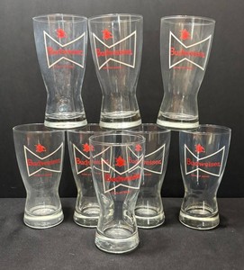 K - Budweiser Pilsner Glasses Set of 8