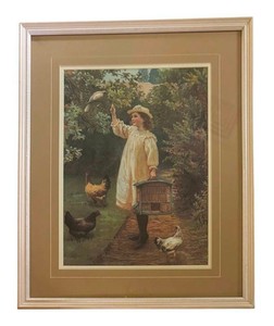 BR1 - Victorian Girl With Birdcage Framed Print