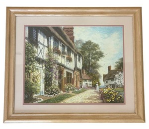 LR - Signed Framed English Village Print
