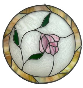 LR - Floral Stained Glass Round Suncatcher 18