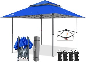 $161 Eagle Peak 13x13 Pop Up Canopy Tent, Instant Outdoor Shelter, Auto Extending Eaves, 169 sq ft
