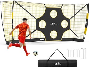 MoKo 12x6 FT Soccer Goal with Precision Target, Portable Foldable Base, Stakes & Carry Bag