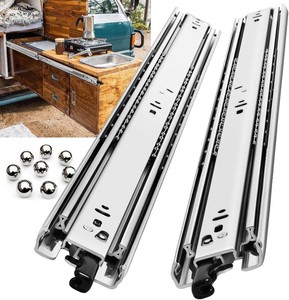 Locking Drawer Slides, Full Extension, 12-40 Inch, Side-Mount Rails, 136 lb, 1 Pair